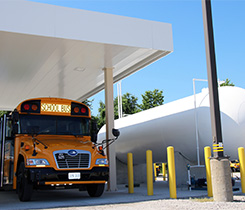 School bus photo courtesy of Roush CleanTech