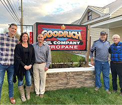 From left are Chuck Clement IV, chief technology officer, Eastern; Meghan Anderson, chief commercial officer, Eastern; Josh Anderson, vice president of marketing and business development, Eastern; Chris Marcotte, owner, Goodrich; Chuck Clement III, owner, Eastern. (Photo by Kathy Ford)