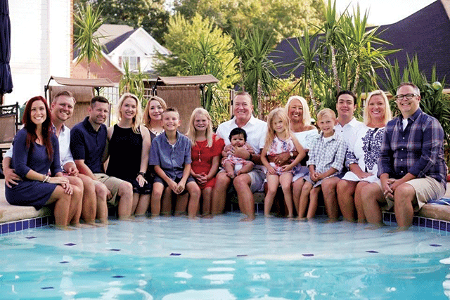 Steve and Carla Ahrens are surrounded by their family. (Photo courtesy of Steve Ahrens)