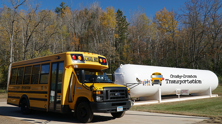 Propane school bus photo courtesy of Roush CleanTech