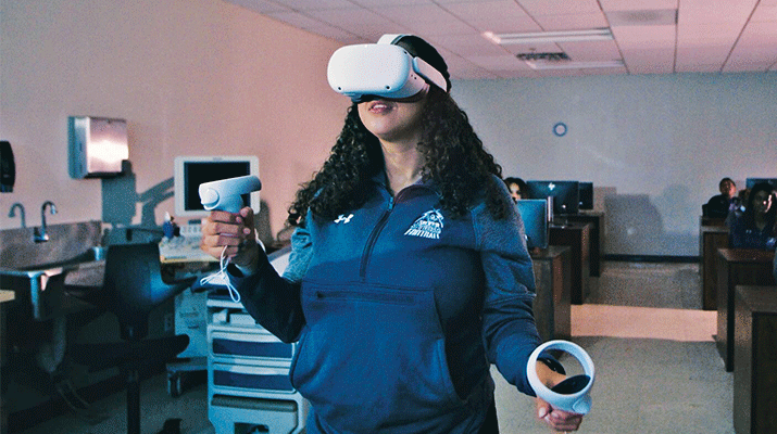 Virtual reality training is best suited for a classroom setting where students can learn from each other. (Photo courtesy of NextWave Safety Solutions, Inc.)