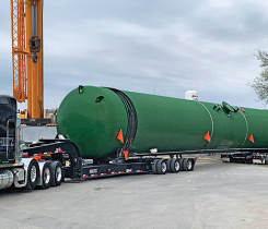 The 60,000-gallon bulk tank has improved the efficiency and reliability of propane deliveries. Photo courtesy of Red Cap Propane Ltd.