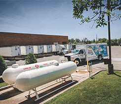 Propane-fueled delivery fleet photo courtesy of PERC