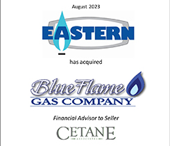 Cetane Associates graphic announcing Eastern Propane's acquisition of Blue Flame Gas