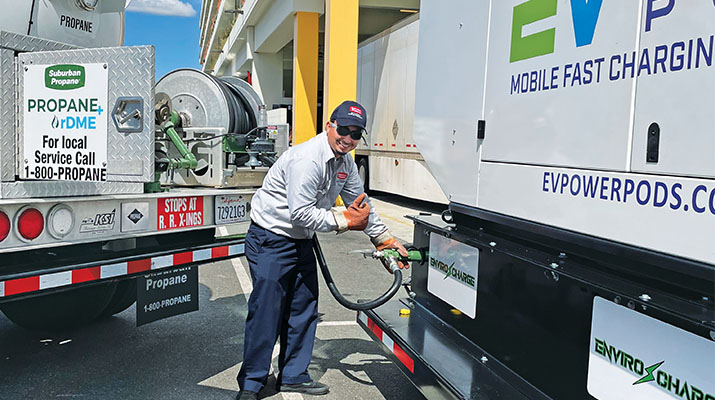 Propane-powered EV charging offers “an untapped market space” for the propane industry, according to leaders at EV Power Pods. (Photo courtesy of PERC) _ electric vehicles