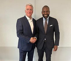 From left, Tony Gittings, managing director of Rinnai UK, and Frankie Ugboma, CEO of Dimeta.