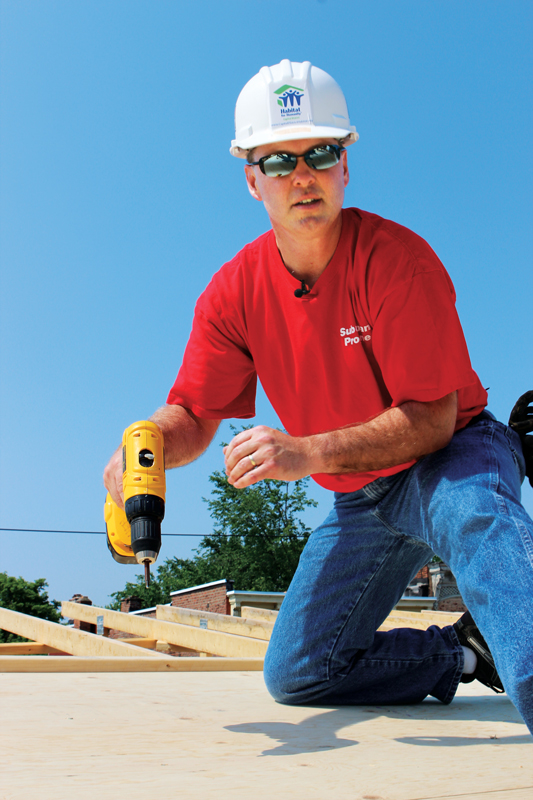 Eckler volunteers with Habitat for Humanity in Albany, New York. (Photos courtesy of Brand-News-Team/Roger Rosenbaum)