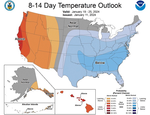 Chart 3: 8-14 Day Temperature Outlook (Chart: EIA)