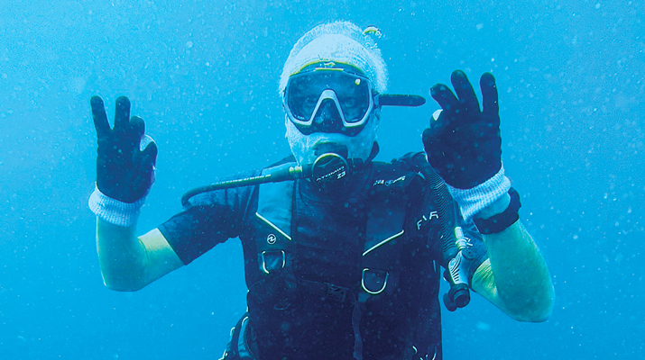 Caywood enjoys scuba diving in his spare time. (Photo courtesy of Chris Caywood)