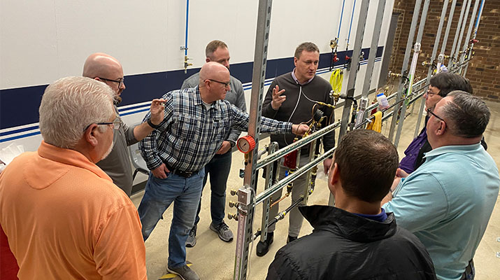 RegO employees receive hands-on training on regulators in SEPATEC's regulator lab. Photo courtesy of Southeast Propane Alliance 