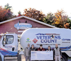 The Eastern Propane & Oil team presents a check to Veterans Count for the proceeds of the company’s penny-per-gallon campaign. (Photo courtesy of Eastern Propane & oil)