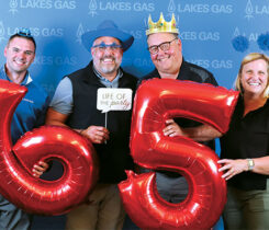 Lakes Gas division managers celebrate the company’s 65th anniversary. (Photo by Samantha Greiner)