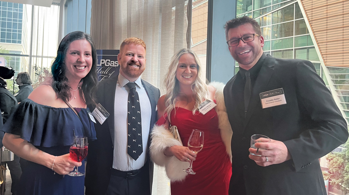 From left, Jessica Sheehan-Balderston of Rural Computer Consultants, Chandler Robertson of Thermotane Propane, Kristen Williams of Thermotane Propane and Freddie Ridler of Rural Computer Consultants. (Photo by LP Gas staff)