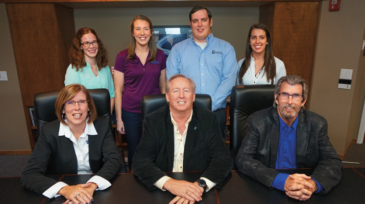 RCC leadership: Brian, front and center, with Kevin and Susie Kuznia and, back from left, Abby Thurston, Holly Garberich, Kyle Sheehan and Jessica Sheehan-Balderston. (Photos courtesy of Brian Sheehan)