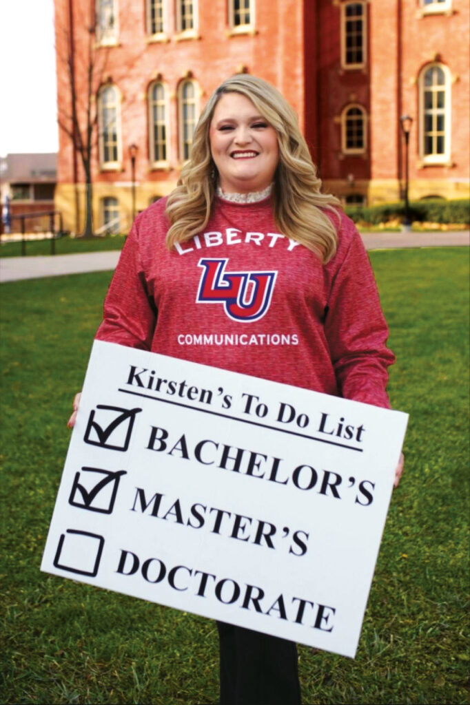 McAlpin’s “Education to-do list” is nearly complete as she continues her studies toward a Ph.D. in communication. (Photo courtesy of Kristen McAlpin)