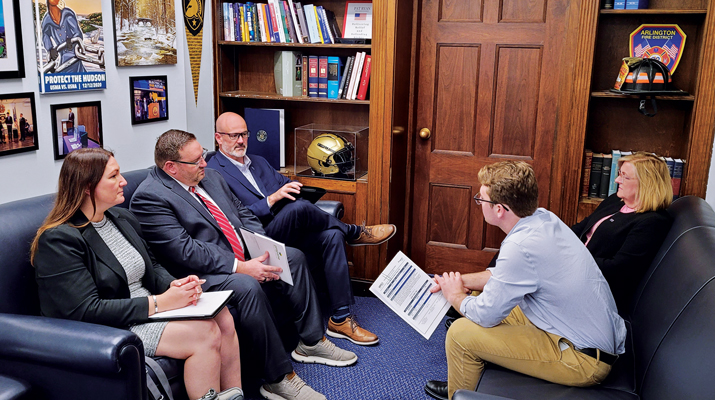 Clockwise from left, Amy Mason of Capitol Hill Management Services and EDP’s Kevin Pollack, Jim Rushing and Kathy Johnson during a meeting. (Photo: LP Gas staff)