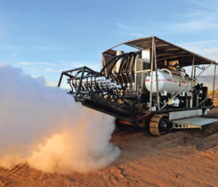 With the soil steamer, propane is used to power the engine and create the steam that’s injected into the soil to control pests. (Photo by Bruce Aoki, Wildwood Productions)