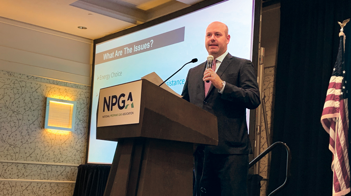 NPGA’s Michael Baker explains the key issues this year. (Photo: LP Gas staff)