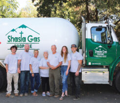Three generations comprise Shasta Gas Propane: from left, Jason Wehunt Jr., Jason Wehunt, Karen Wehunt, Judy Kinnie, Chuck Kinnie, Sunshine Stevens and Adam Stevens. (Photo courtesy of Karen Wehunt)