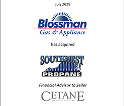 Slide showing company logos of Blossman Gas, Southwest Propane and Cetane Associates