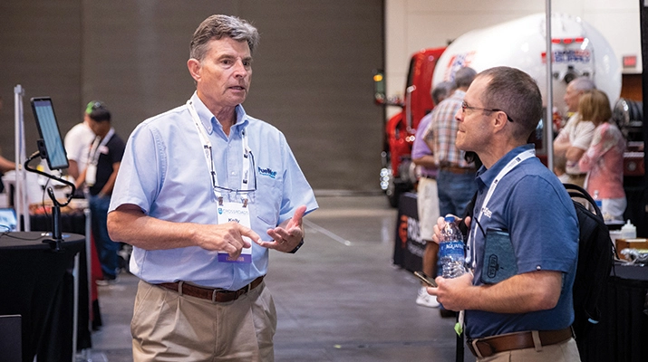 Walking the Crossroads Propane Expo floor, I stopped to chat with Kelly Engel of FuelMor. (Photo courtesy of the Texas Propane Gas Association)
