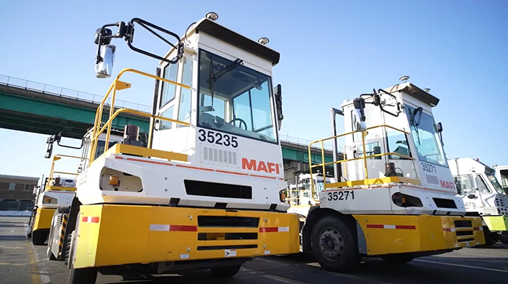 The Port of LA is using propane-powered equipment in its operations, including port tractors that run on propane. (Photo by Barry Conrad, Propane Education & Research Council)