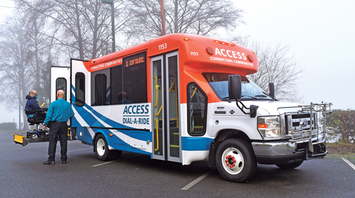 To lower its emissions and total operating costs, Kitsap Transit sought an alternative fuel solution for its paratransit bus fleets. (Photo courtesy of ROUSH CleanTech)