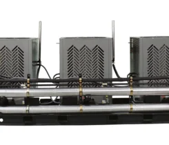 Stone Mountain’s Heat-Chain modular, high-efficiency hydronic heating solution is designed for commercial water heating and space heating. (Photo courtesy of Stone Mountain Technologies)