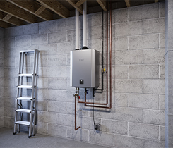Photo of a Rinnai gas tankless water heater