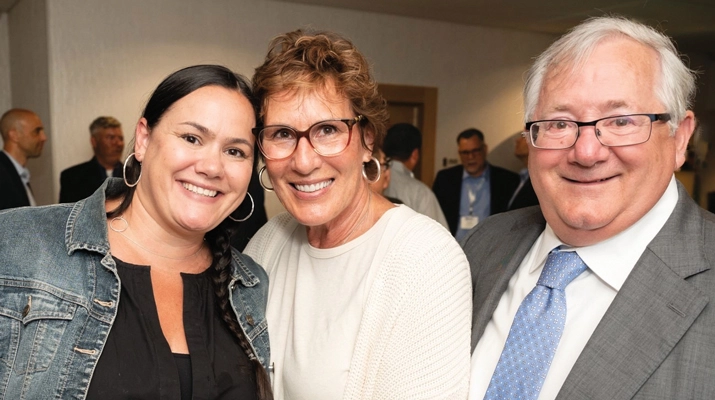 Bob Barry with his wife, Linda, and their daughter Lauren Clark, who is the current president and CEO of Bergquist. (Photo courtesy of the Barry Family)