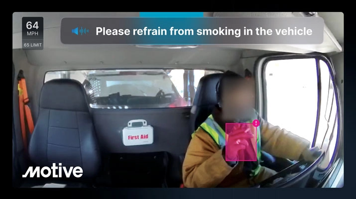 In-cab cameras can show what’s going on inside the truck and help streamline oversight in safety incidents. (Photo courtesy of Motive)