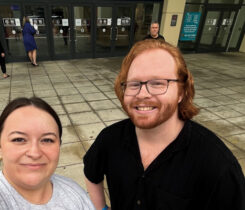 Fischer takes a picture with Managing Editor Chris Markham for LP Gas’ social media. (Photo: LP Gas Staff)