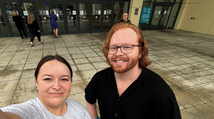 Fischer takes a picture with Managing Editor Chris Markham for LP Gas’ social media. (Photo: LP Gas Staff)