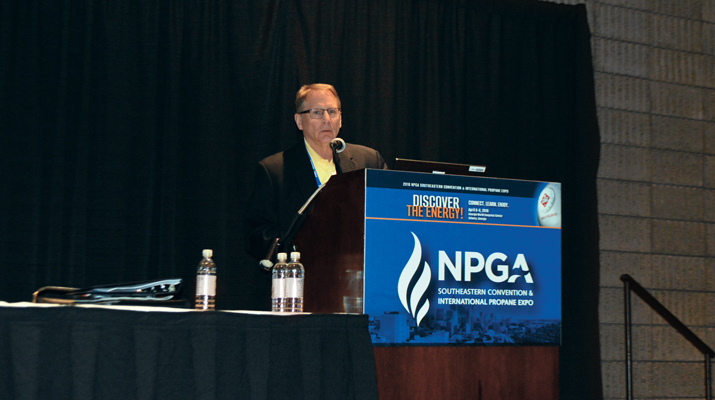 Lowe presents during a Propane Expo session. (Photo by LP Gas Staff)