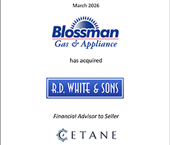 Company logos involved in Blossman Gas' acquisition of R.D. White & Sons