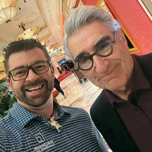 Ridler runs into actor Eugene Levy in Vegas. (Photo courtesy of Freddie Ridler)