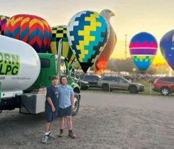 Seth Dimacchia, right, and his brother Charlie at the 2024 Ravenna, Ohio, Balloon A-Fair. (Photo courtesy of Acorn LPG)