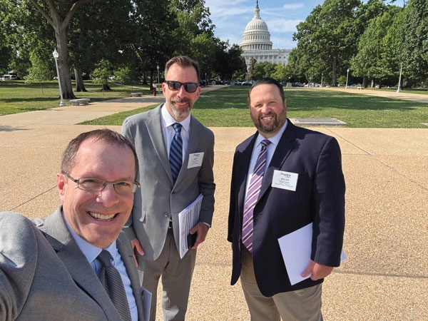 From left, Editor-in-Chief Brian Richesson joins Don Montroy of Bergquist and Ryan Gentil of AmeriGas en route to Capitol Hill. (Photo by LP Gas Staff)