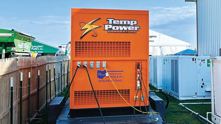 Propane generators work on-site at the 2025 Farm Progress Show in Illinois. (Photo by Mark Leitman)