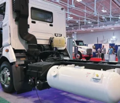 Nexio showcased new design features on its cab at this year’s Propane Expo in Nashville, Tennessee. (Photo by LP Gas Staff)