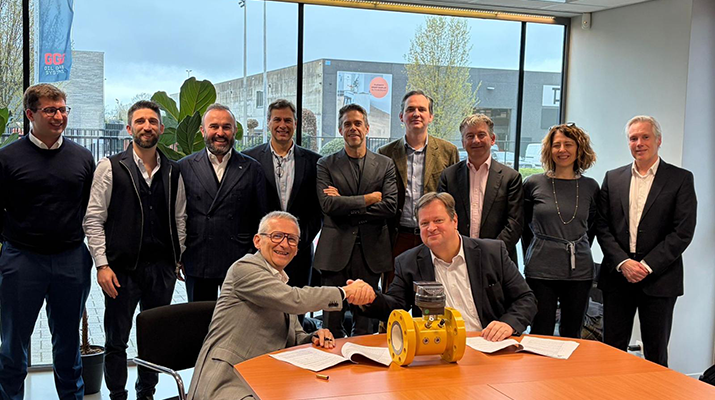 The Cavagna Group and GMG Group teams that contributed to the transaction. (Photo courtesy of Cavagna Group)