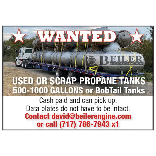 WANTED -- USED OR SCRAP PROPANE TANKS